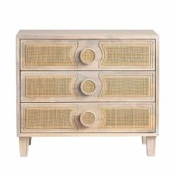 Outlet ???? Crestview Collection Wilclay 3-Drawer Woven Front ???? Dresser ????