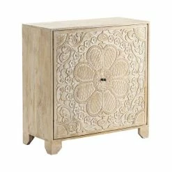 Discount ⌛ Crestview Collection Meadow Carved Storage Cabinet ????