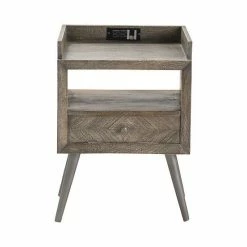 Discount ???? Crestview Collection Freeport 1-Drawer Charging End Table ????
